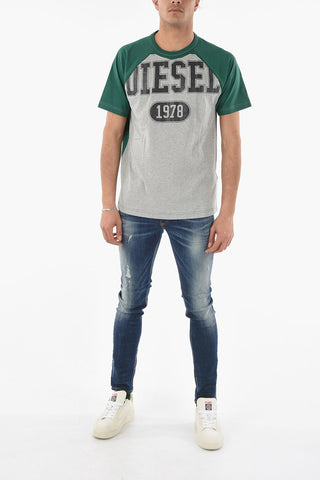 Craked Maxi Logo T-RAGLEN Crew-Neck T-shirt