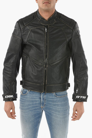 Padded Shoulders Leather L-TEAM Jacket