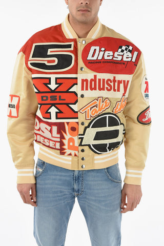 Padded J-BULC Bomber Jacket with All Over Patches