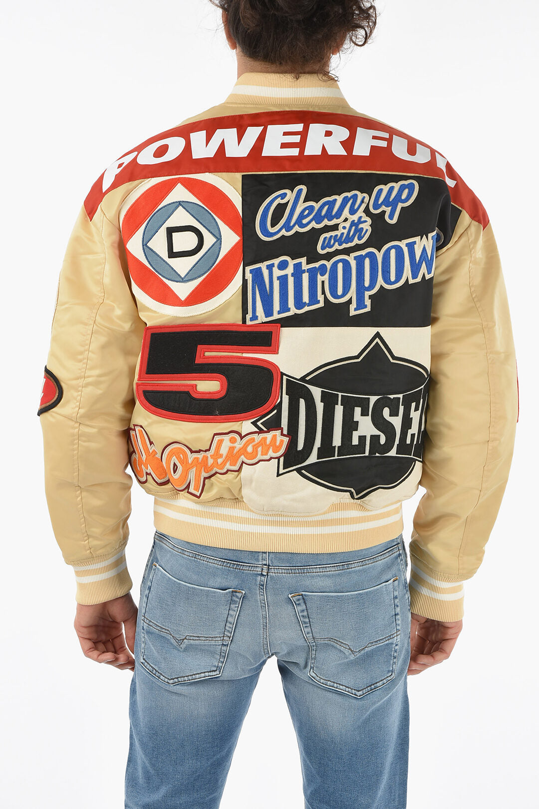 Diesel – Padded J-BULC Bomber Jacket with All Over Patches – Men