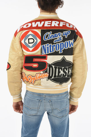 Padded J-BULC Bomber Jacket with All Over Patches