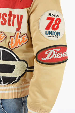 Padded J-BULC Bomber Jacket with All Over Patches
