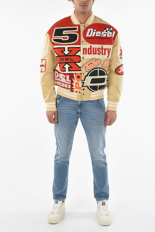 Padded J-BULC Bomber Jacket with All Over Patches