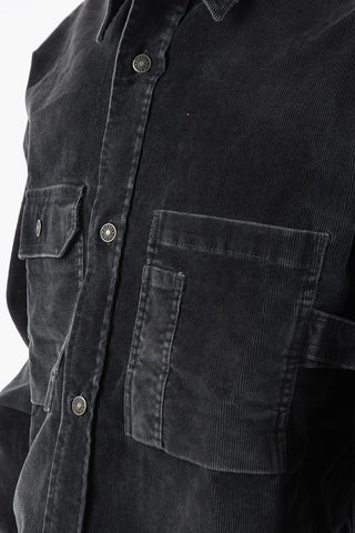 Logoed Buttons Corduroy S-BUN-CORD Overshirt with Double Breast Pockets