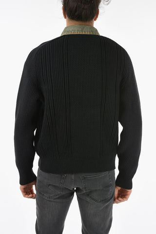 Half Zip K-ELPASO Sweater with Denim Polo neck