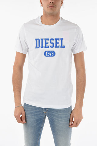 T-shirt Girocollo T-DIEGOR-K46 con Logo Cracked