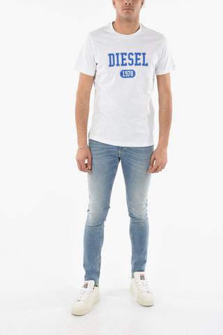 T-shirt Girocollo T-DIEGOR-K46 con Logo Cracked
