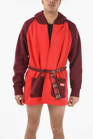 Fleeced UNISEX UUDG-JAS-HOMEY Dressing Gown with Hood and Belt