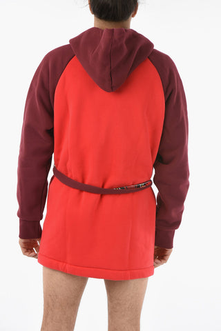 Fleeced UNISEX UUDG-JAS-HOMEY Dressing Gown with Hood and Belt