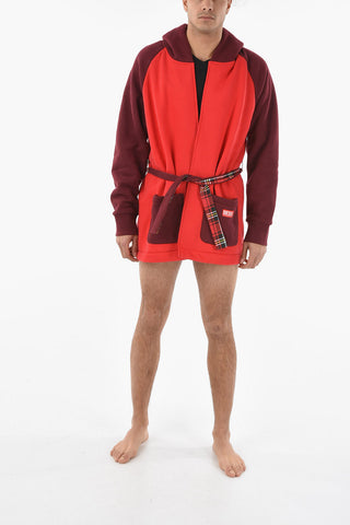 Fleeced UNISEX UUDG-JAS-HOMEY Dressing Gown with Hood and Belt