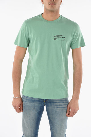 T-Shirt T-DIEGOR-C5 a Tinta Unita con Logo Stampato