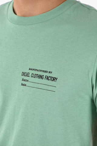 T-Shirt T-DIEGOR-C5 a Tinta Unita con Logo Stampato