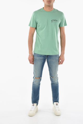 T-Shirt T-DIEGOR-C5 a Tinta Unita con Logo Stampato
