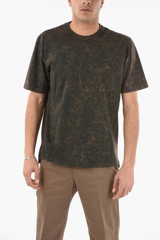 T-Shirt Girocollo T-JUST-SLITS-B65 Effetto Acid Wash