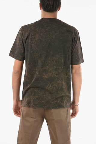 T-Shirt Girocollo T-JUST-SLITS-B65 Effetto Acid Wash