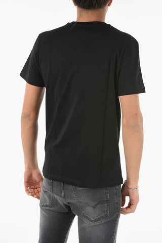 T-Shirt T-DIEGOS a Tinta Unita con Stampa Logo a Contrasto