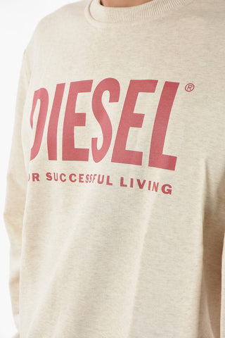 Cotton Contrasting Logo S-GIRK Crew-Neck Sweatshirt