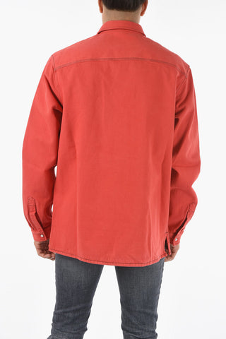 Denim D-HOR Overshirt with Double Breast Pocket