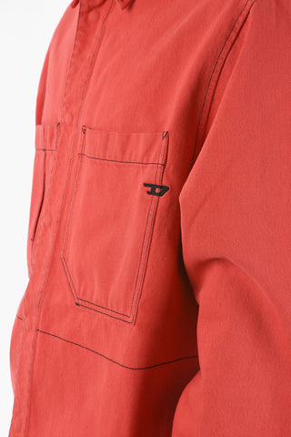 Denim D-HOR Overshirt with Double Breast Pocket