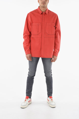 Denim D-HOR Overshirt with Double Breast Pocket