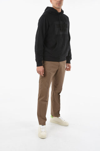 Felpa in Cotone Garzato con Cappuccio