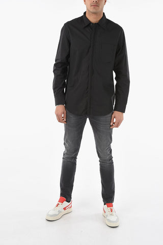 Camicia Casual S-OLSEN in Popeline di Cotone con Abbottonatura Nascosta