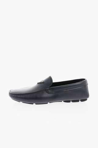 Leather Loafers with Frontal Tag