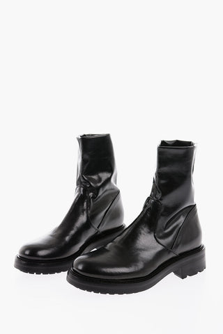 Nappa Pull On Booties with Heel 4cm