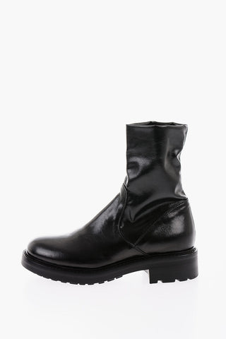 Nappa Pull On Booties with Heel 4cm