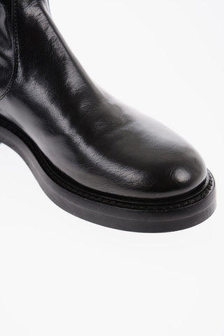 Nappa Pull On Booties with Heel 4cm