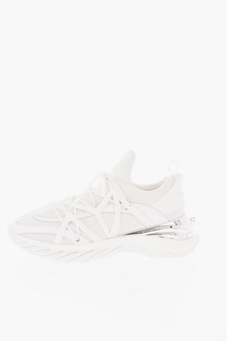 Sneakers COSMOS in Pelle e Neoprene con Dettaglio Argentato a Contrasto