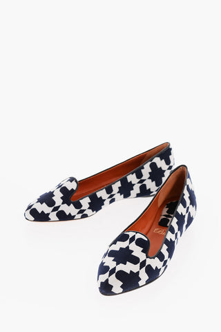 Two-Tone Jacquard Ballet Flats