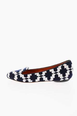 Two-Tone Jacquard Ballet Flats