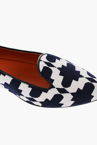 Two-Tone Jacquard Ballet Flats