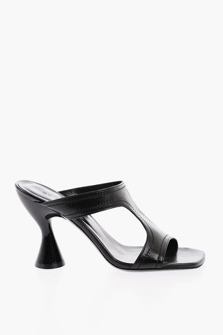 Leather Spool Heel NADIA Mules 9cm