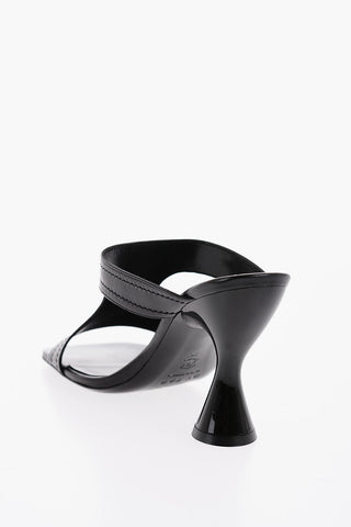 Leather Spool Heel NADIA Mules 9cm