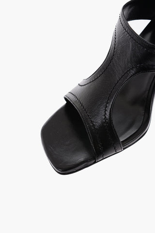 Leather Spool Heel NADIA Mules 9cm