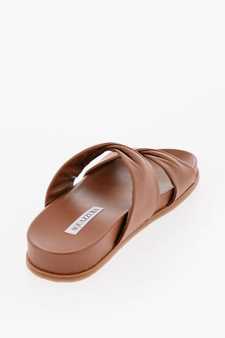 Crossover Leather TWIST FOOTBED Sandals