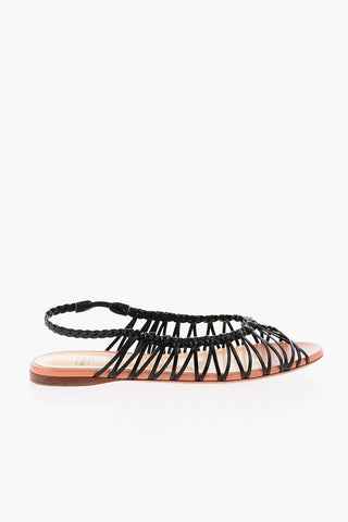 Braided Leather Open Toe Sandals