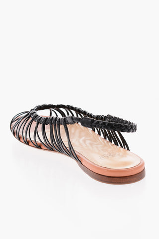 Braided Leather Open Toe Sandals
