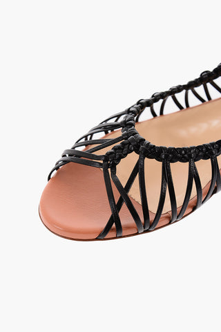 Braided Leather Open Toe Sandals
