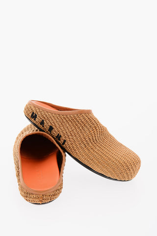 Raffia FUSSBETT Sabot with Leather Edges