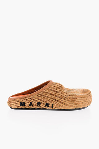 Raffia FUSSBETT Sabot with Leather Edges