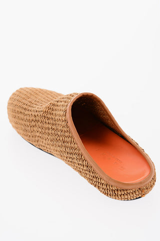 Raffia FUSSBETT Sabot with Leather Edges