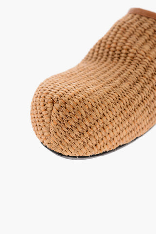 Raffia FUSSBETT Sabot with Leather Edges