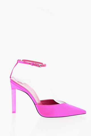 Satin and Leather PERINE Ankle-Strap Pumps 10,5cm