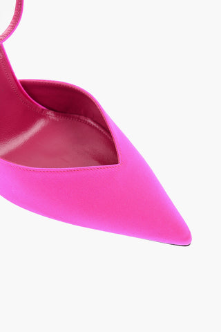 Satin and Leather PERINE Ankle-Strap Pumps 10,5cm
