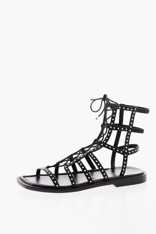Sandali Gladiatore KORA in Pelle con Mini Perline All-Over