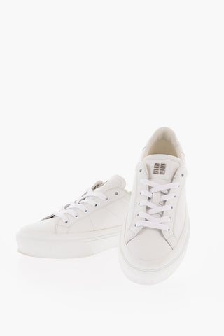 Sneakers Basse CITY LIGHT In Pelle con Monogram Frontale Argentato