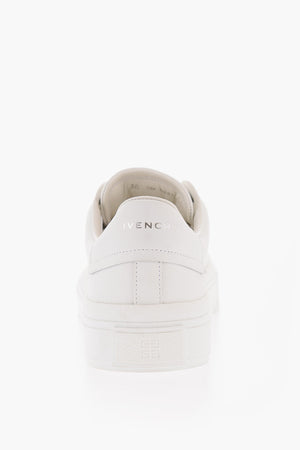 Leather CITY LIGHT Low-Top Sneakers with Silver Monogram on the Front 